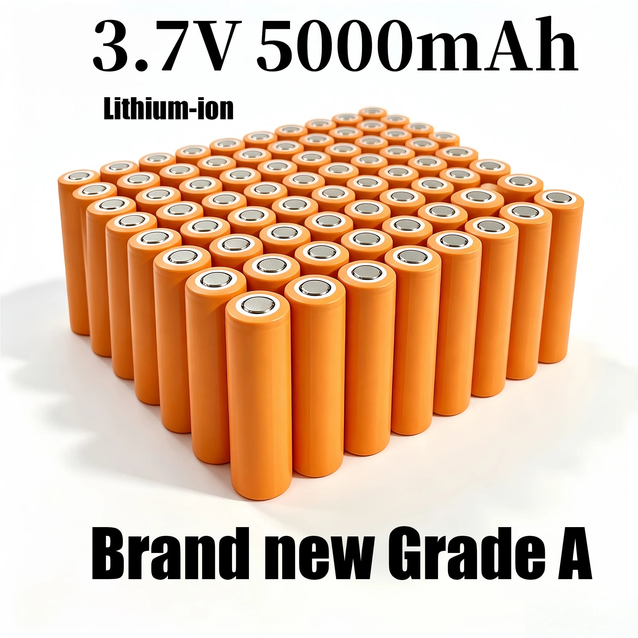 3.7V 21700 Flat Top Battery 5000mAh Lithium Ion Rechargeable Cell 1000 Cycles 5C Discharge For E-bike Flashlight Power Tools