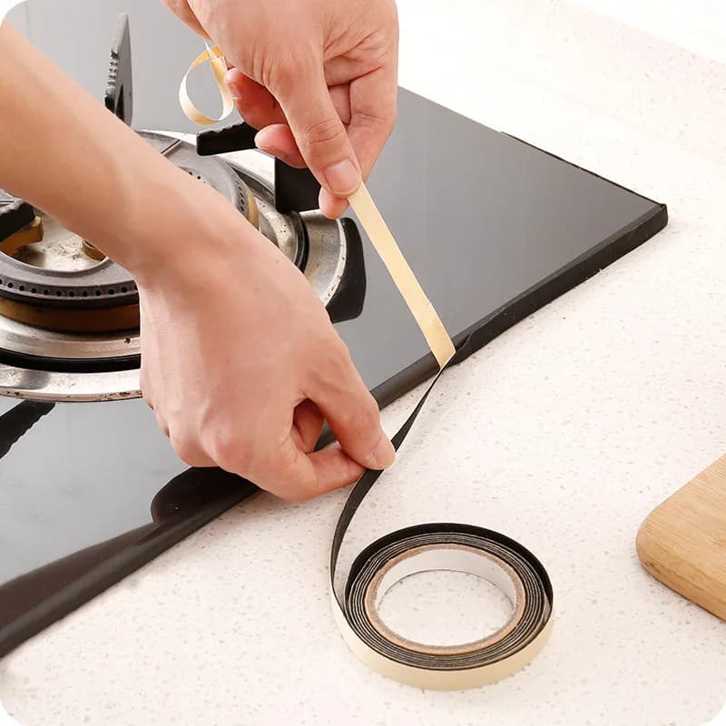 3 gas stove sealing adhesive tape rolls, anti-floration, dust proof, waterproof, for sink, stove, crack strip, sealing for empty spaces