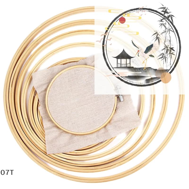 1 Pcs Embroidered Stretch Embroidery Hoops Tool Embroidery Cross-Stitch Wooden Frame Hoop Circle Embroidery Shed DIY Tool Kit