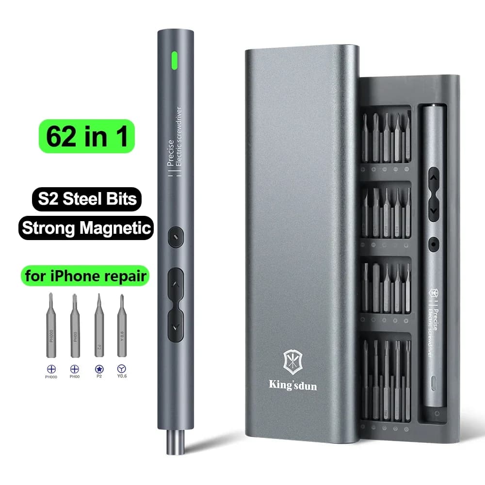 Set di cacciaviti elettrici di precisione 62/6 in 1 Kit di utensili elettrici Mini punte piccole wireless ricaricabili per la riparazione di celle mobili Xiaomi