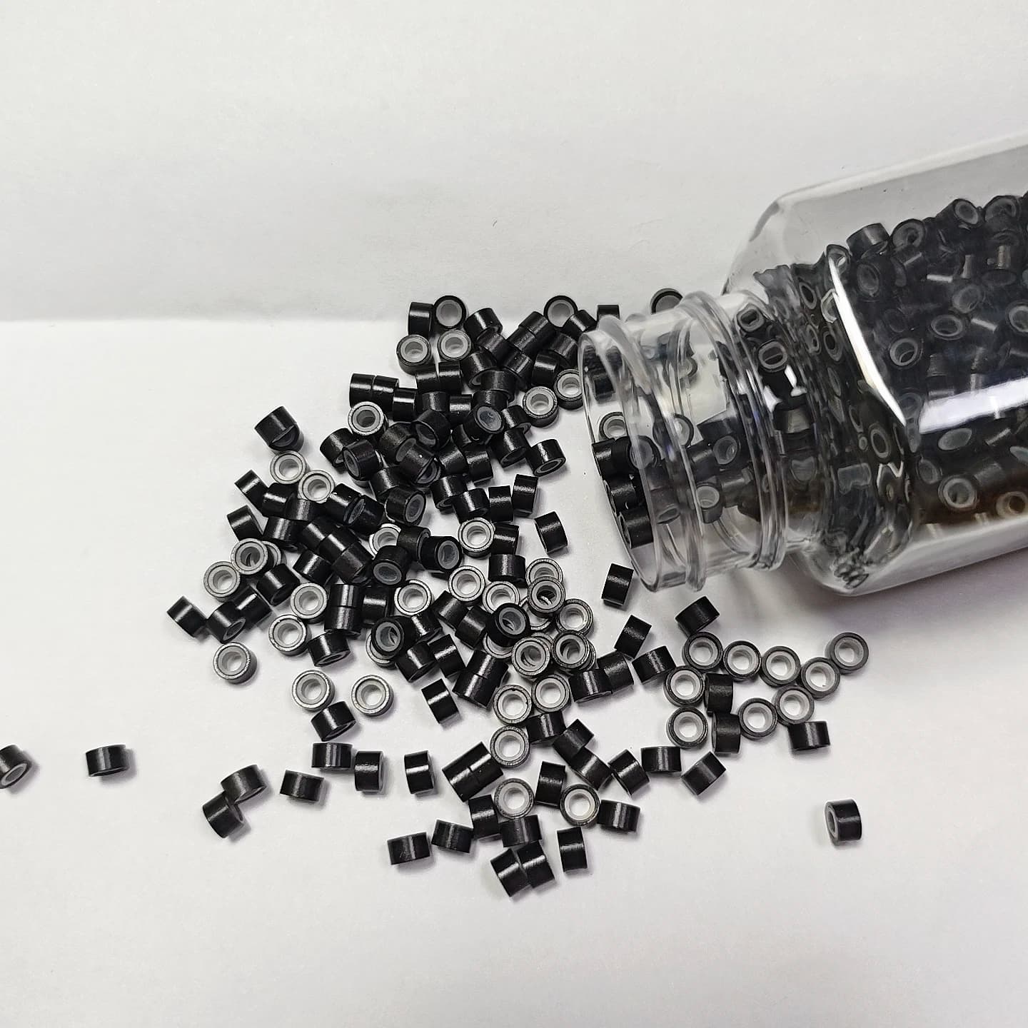 250Pcs 5.0*3.0*3.0mm Micro Silicone Lined Rings/Links/Beads MICRO Ring Link Crimp Beads Hair Extensions Tools