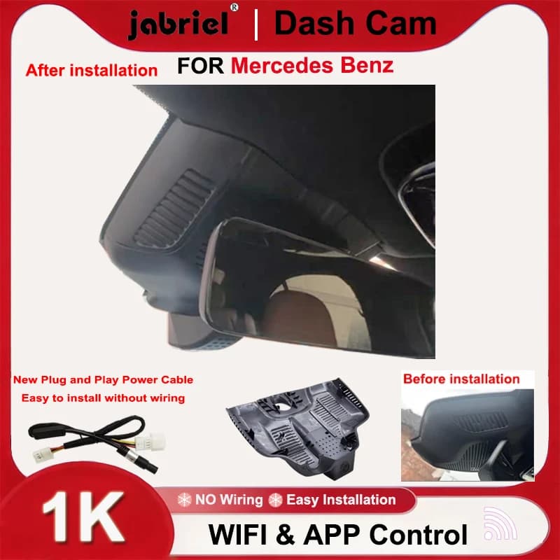 Dash Cam Wifi Plug and Play Jabriel 1080P per Mercedes Benz Classe E E220d E350d E400d E300 E450 E300e w214 w238 c238 2021 2022