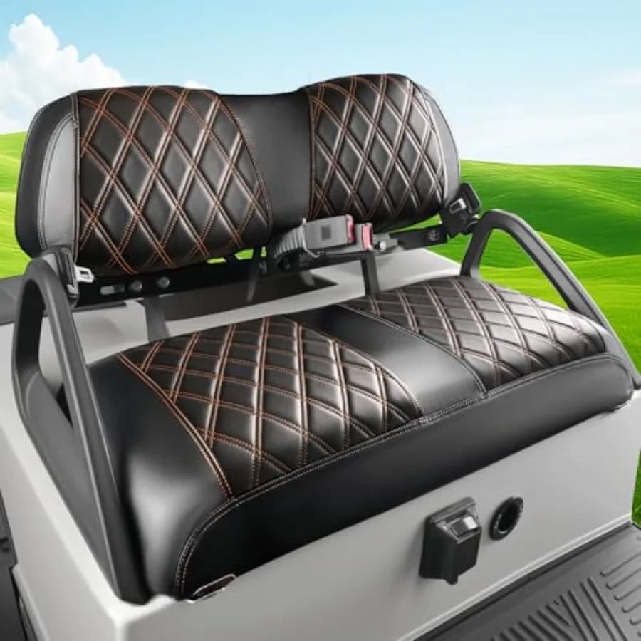 Coprisedili Neri per Golf Cart, Coprisedile Anteriore in PVC Compatibile con Club Car DS dal 2000.5 in poi, Durevoli e Resistenti alle Macchie