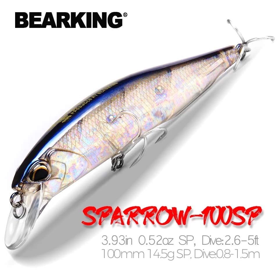 Bearking 10 cm 15 g modello caldo esche da pesca esca dura 14 colori per scegliere minnow qualità professionale minnow profondità 0,8-1,5 m