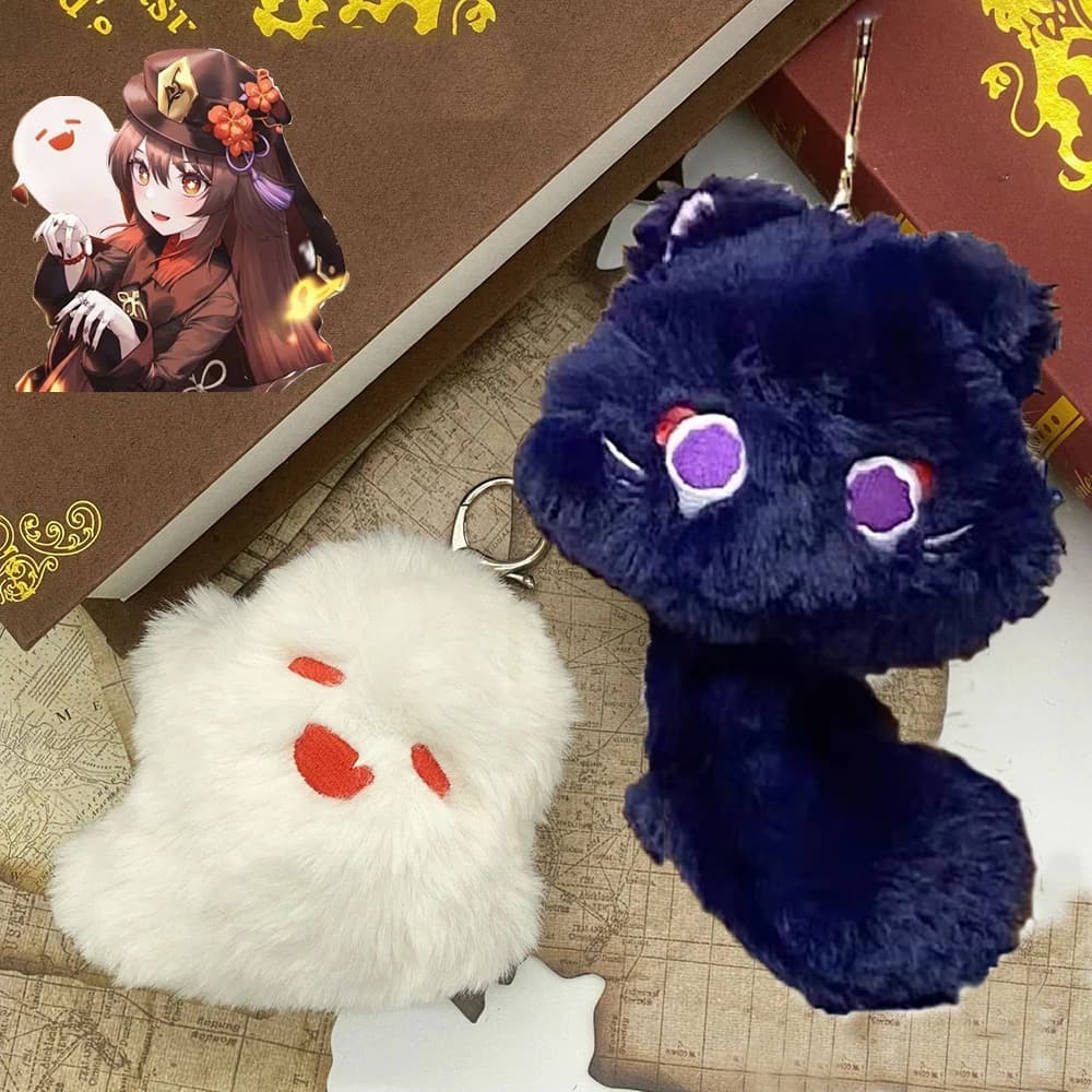 Gioco Genshin Impact Wanderer Hutao Portachiavi Cosplay Fantasma unisex Ciondolo Peluche Portachiavi Accessori Portachiavi Regali