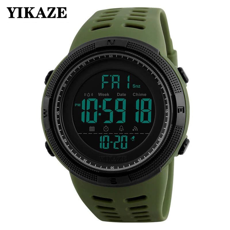 YIKAZE X01 Orologi digitali da uomo Multifunzione Militare da uomo Orologio da polso sportivo Orologio elettronico da studente luminoso resistente al sudore
