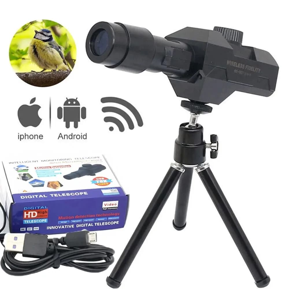 Nuovo telescopio digitale WiFi 70X obiettivo ad ampia apertura 2MP Foto Video Detective mobile Crosshairs Posizionamento monoculare