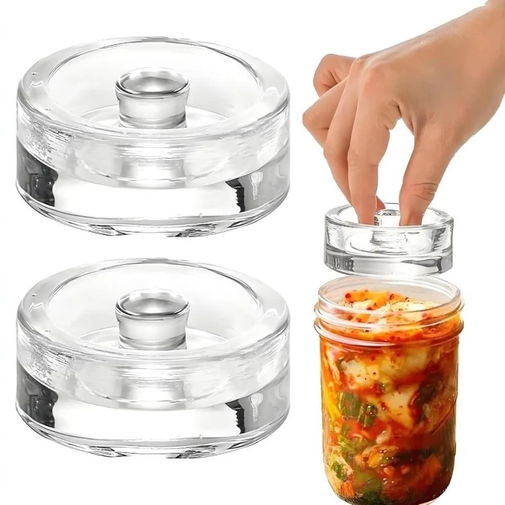 1/2/4 Pieces of Transparent Glass for Fermentation with Handle, for Baractols in Bocca Larga and Covers, Sealing Weights for Kitchen and Fermentation