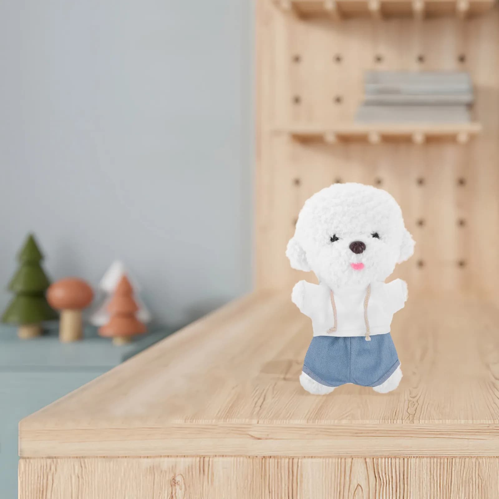1 set di vestiti per animali di peluche, mini felpa con cappuccio, pantaloni, 20 cm, set di vestiti casual alla moda, resistenti all'usura, riutilizzabili