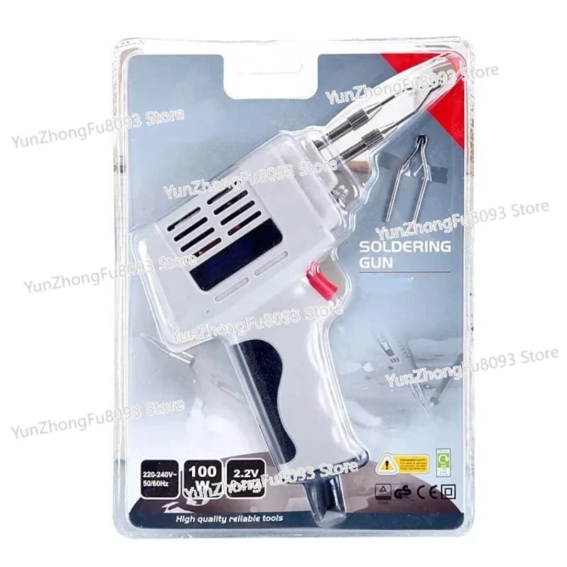 Pistola Saldante Elettrica Portatile da 100W a Riscaldamento Rapido con Doppia Testa in Ferro per Saldatura
