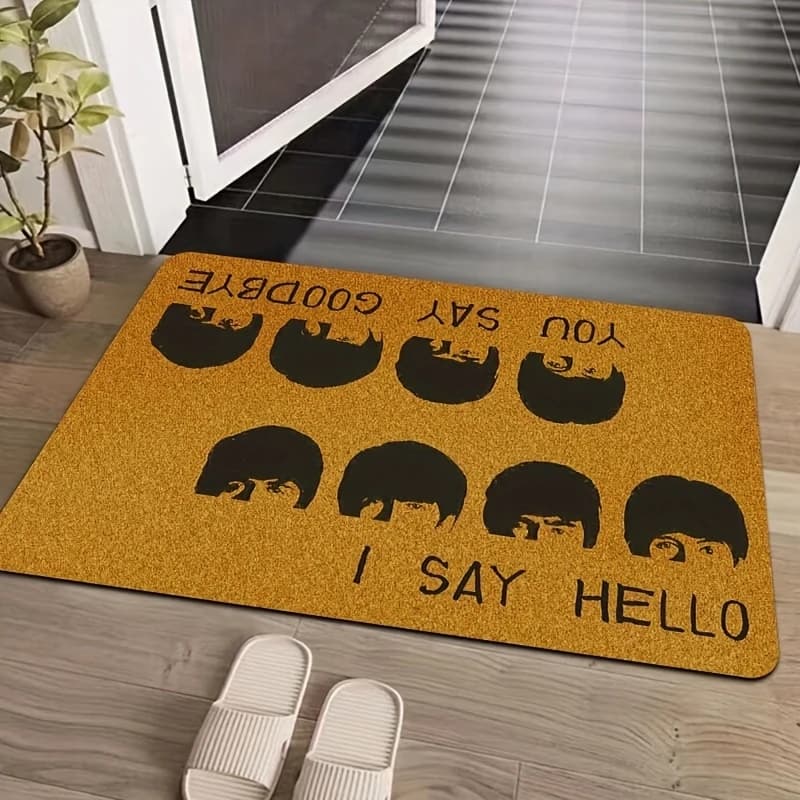 VIKAMA Cool Band Cool Floor Mat Retro Rock Easy-to-clean anti-slip carpet for interior and exterior door Decoration for home