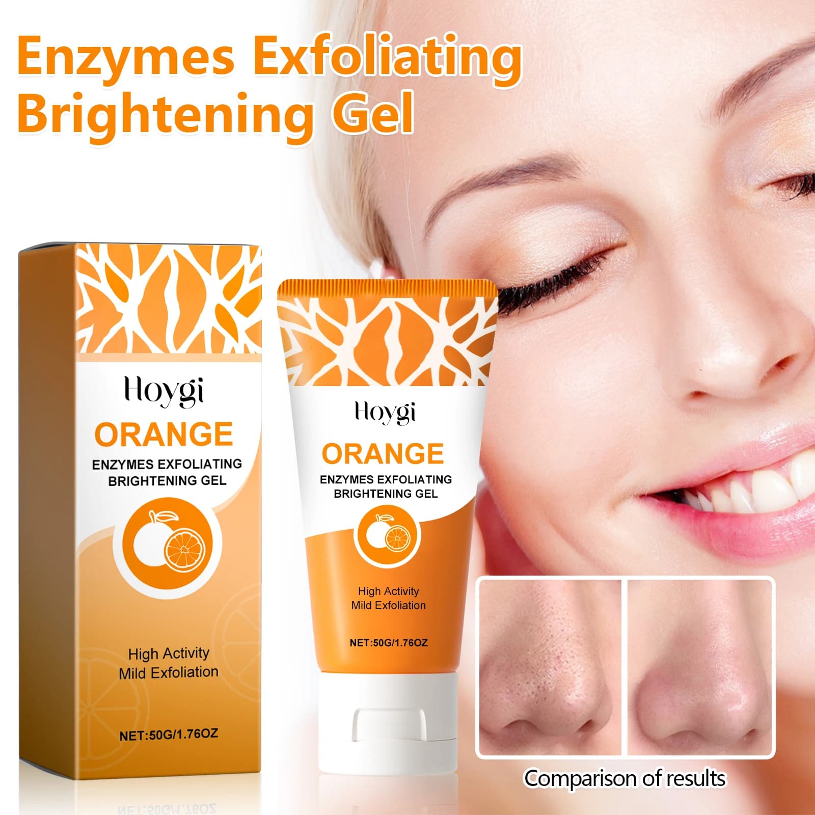 Gel Esfoliante Illuminante con Enzimi e Acido Salicilico, Rimuove Punti Neri e Pelle Morta, Detergente Restringente Pori, Illuminante per Pelle Delicata