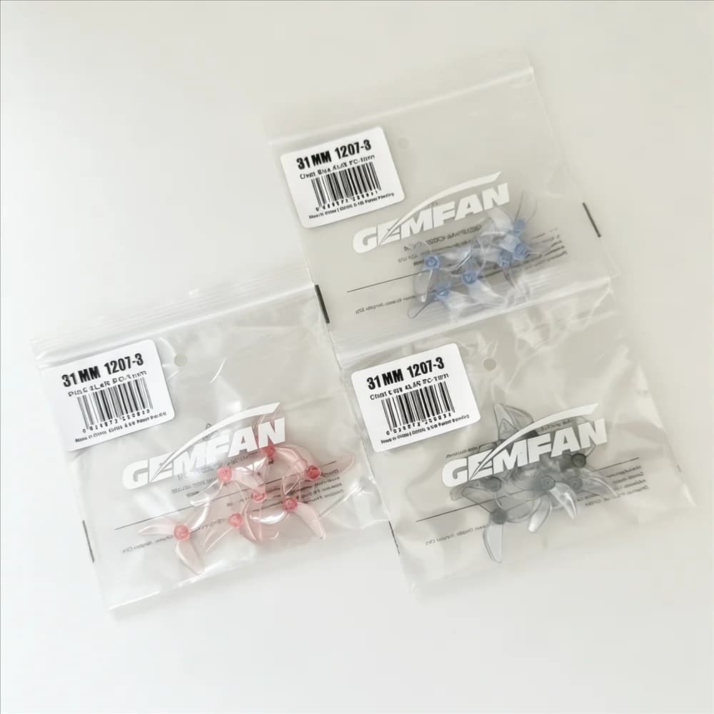Elica Gemfan 1207 31mm to 3 blades in PC 4CW+4CCW - Light 0.15g for Tiny Whoop and Micro drones 0702