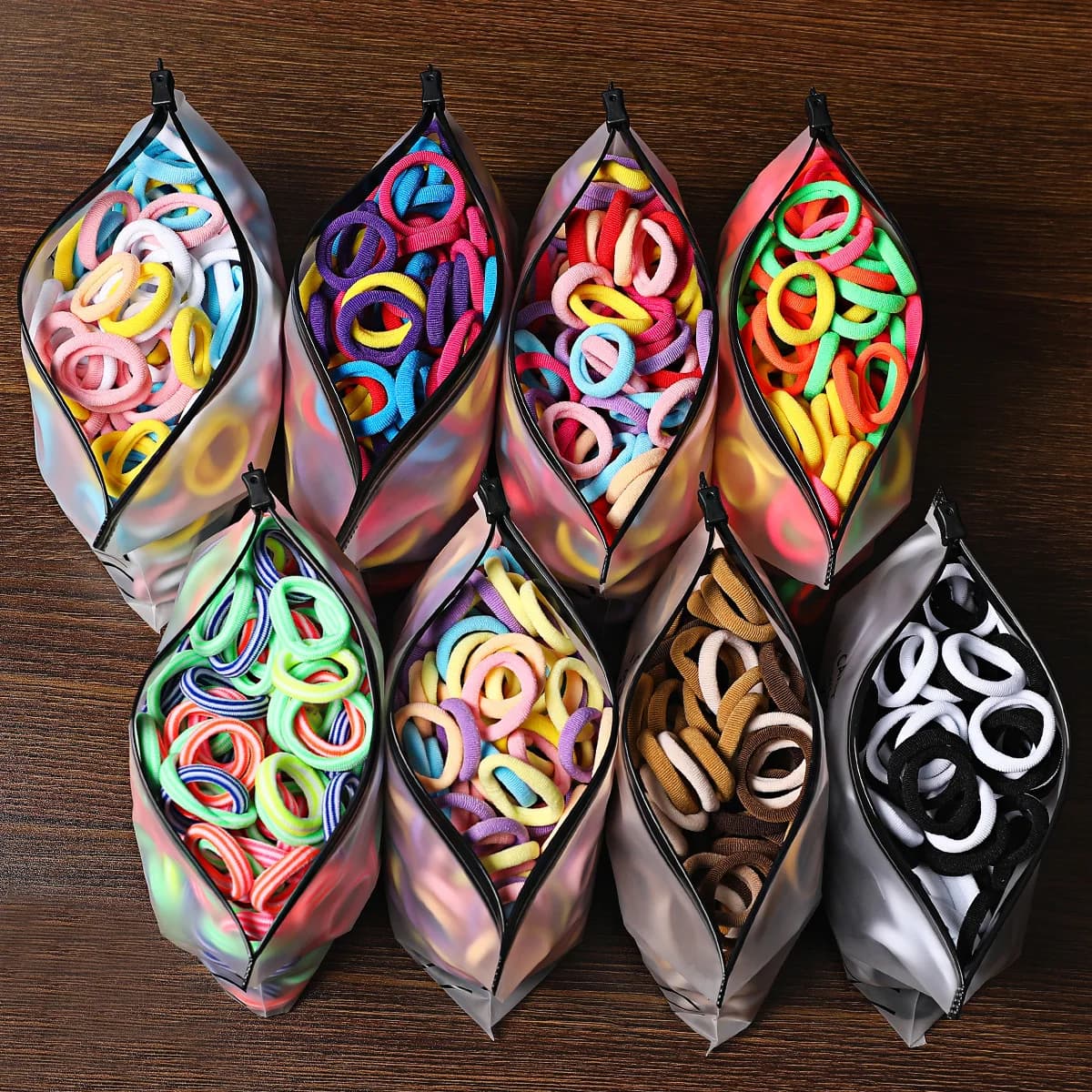 50/100 pcs hair bands for kids colored nylon colored elastic strips for kids elastic alloys for hair accessories girl