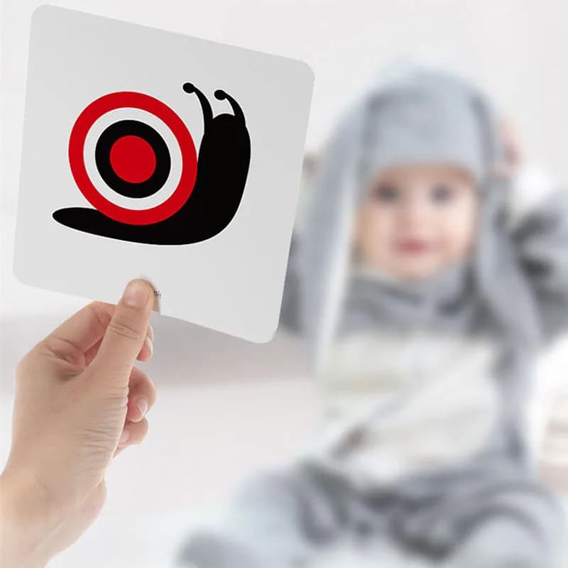 Montessori Baby Toys Black White Flash Cards High Contrast Visual Stimulation Cards Early Education Toys For Nerborns