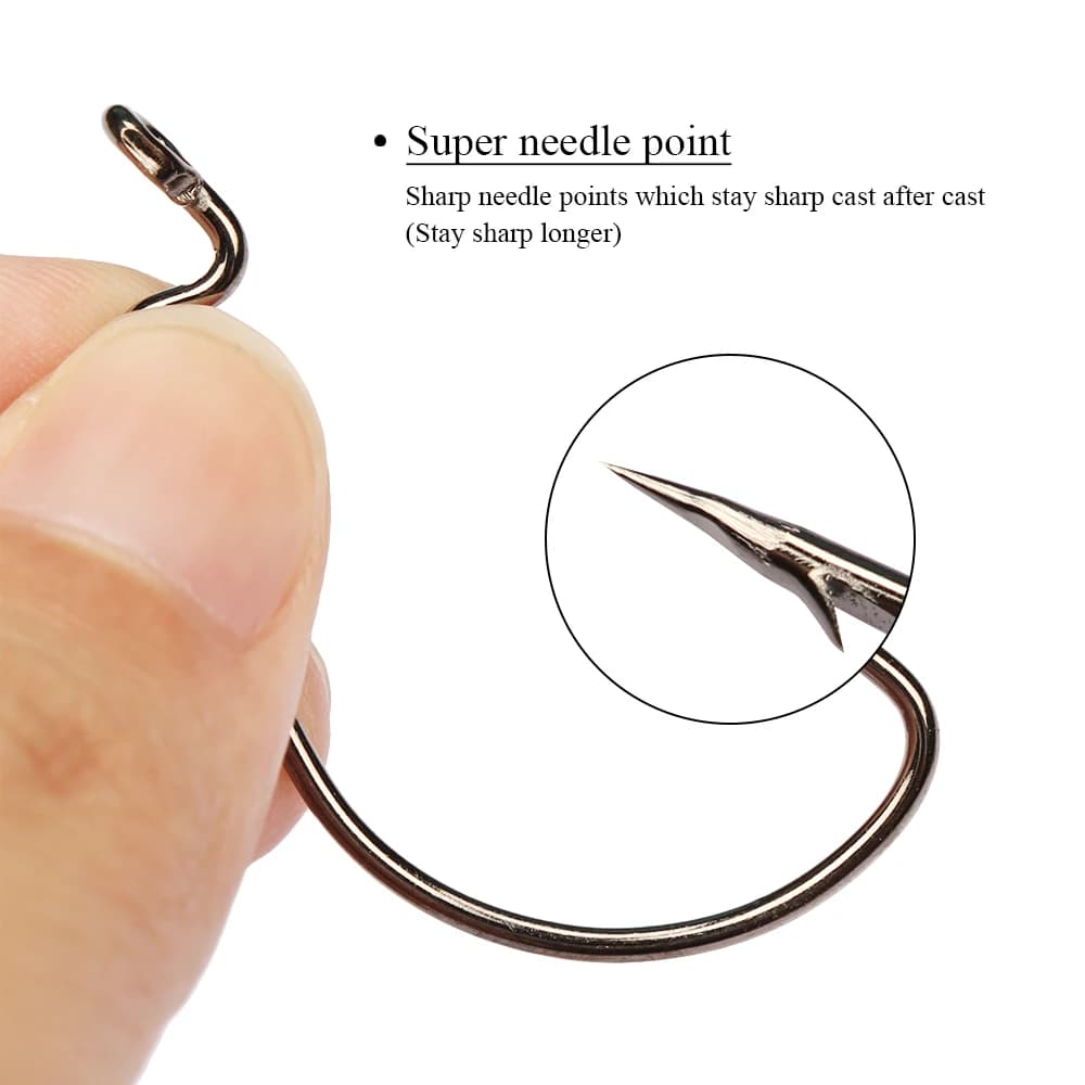 Kit screw hooks 50 pieces - # 2/ # 1/ # 1/0/ # 2/0/ # Waterproof equipment box with 3/0 wide, fishing gear