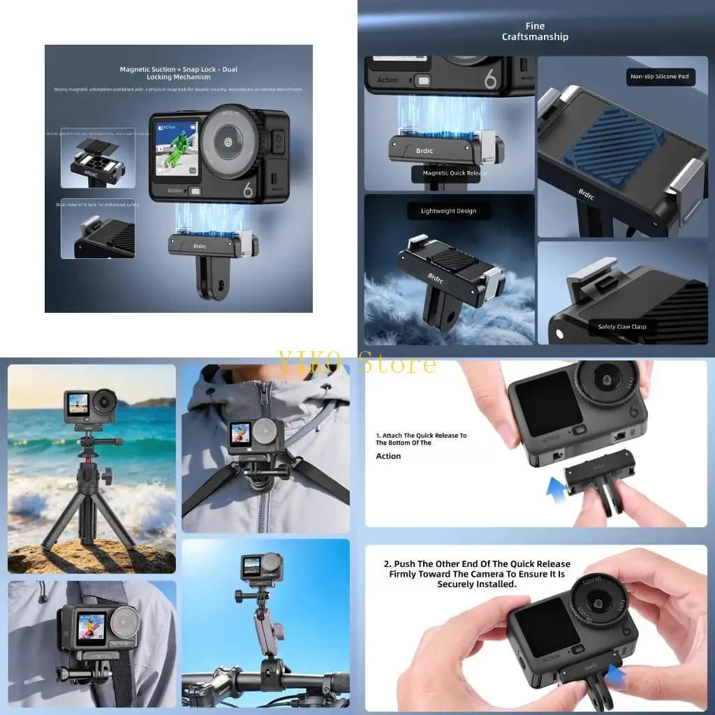 Clip magnetica K32C per fotocamera Action 6 Tipo Attacco liscio e sicuro
