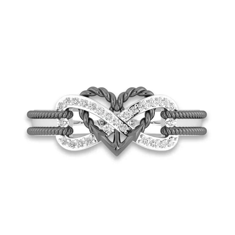 Anello femminile unico alla moda Anello color argento infinito Simbolo d'amore infinito Cubic Zirconia Promessa Moda per gioielli da donna