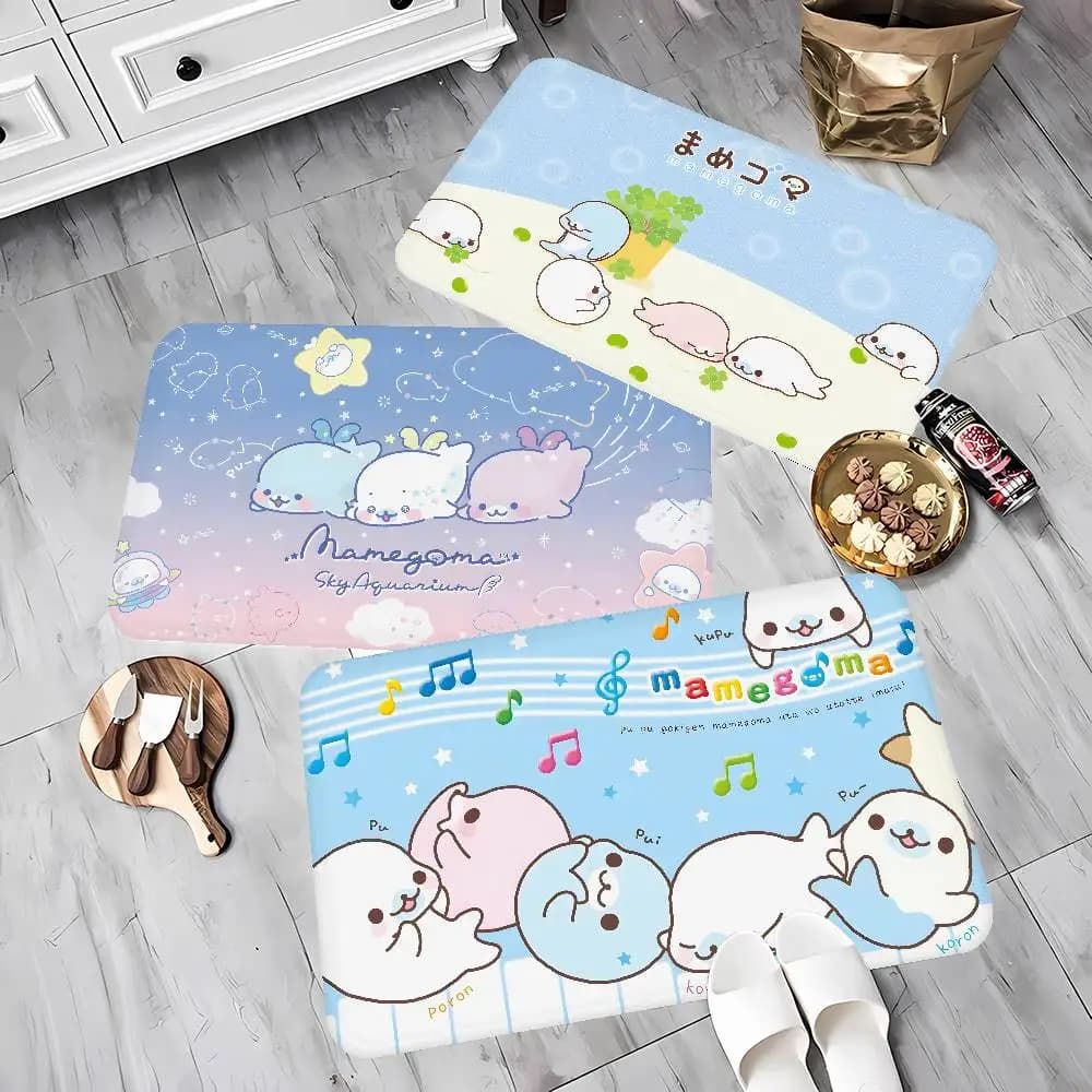 Cute Mamegoma Hallway Carpet Washable Non-Slip Living Room Sofa Chairs Area Mat Kitchen Doormat Area Rug