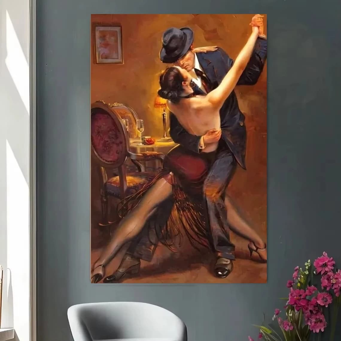 Romantic Tango Dancing Couple Oil Painting By Numbers Wall Decor For Living Room Bedroom Gift Unframed