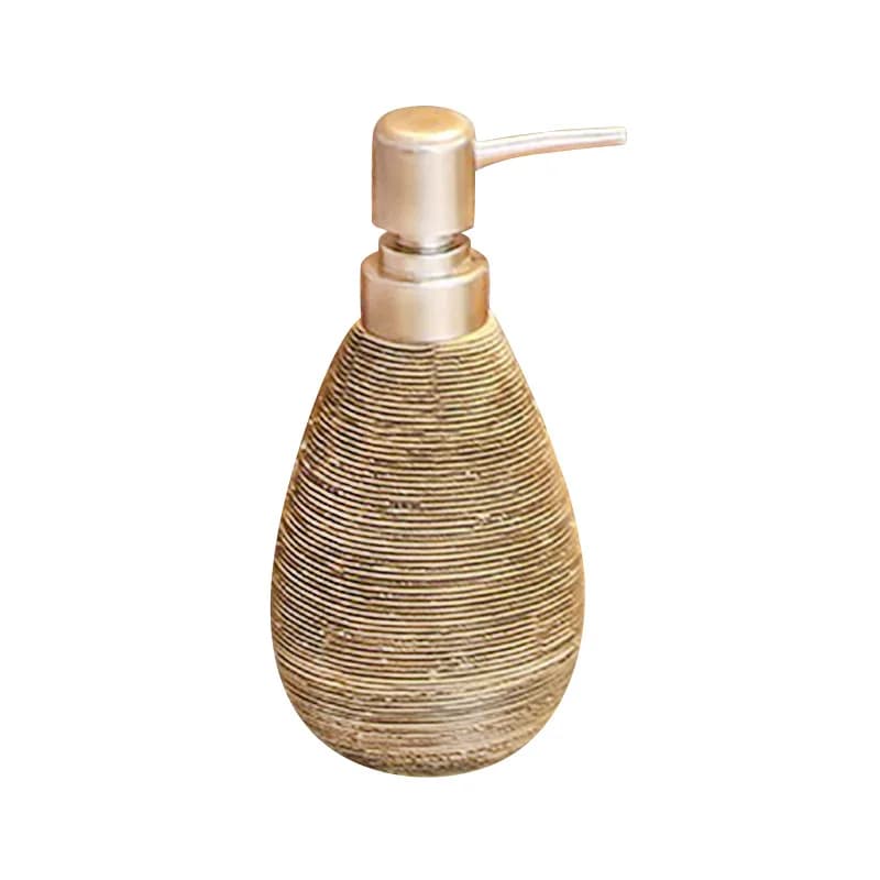 Set da bagno in ceramica vintage fatto a mano, composto da portaspazzolino, dispenser sapone, flacone lozione, bicchiere per collutorio, cinque pezzi.