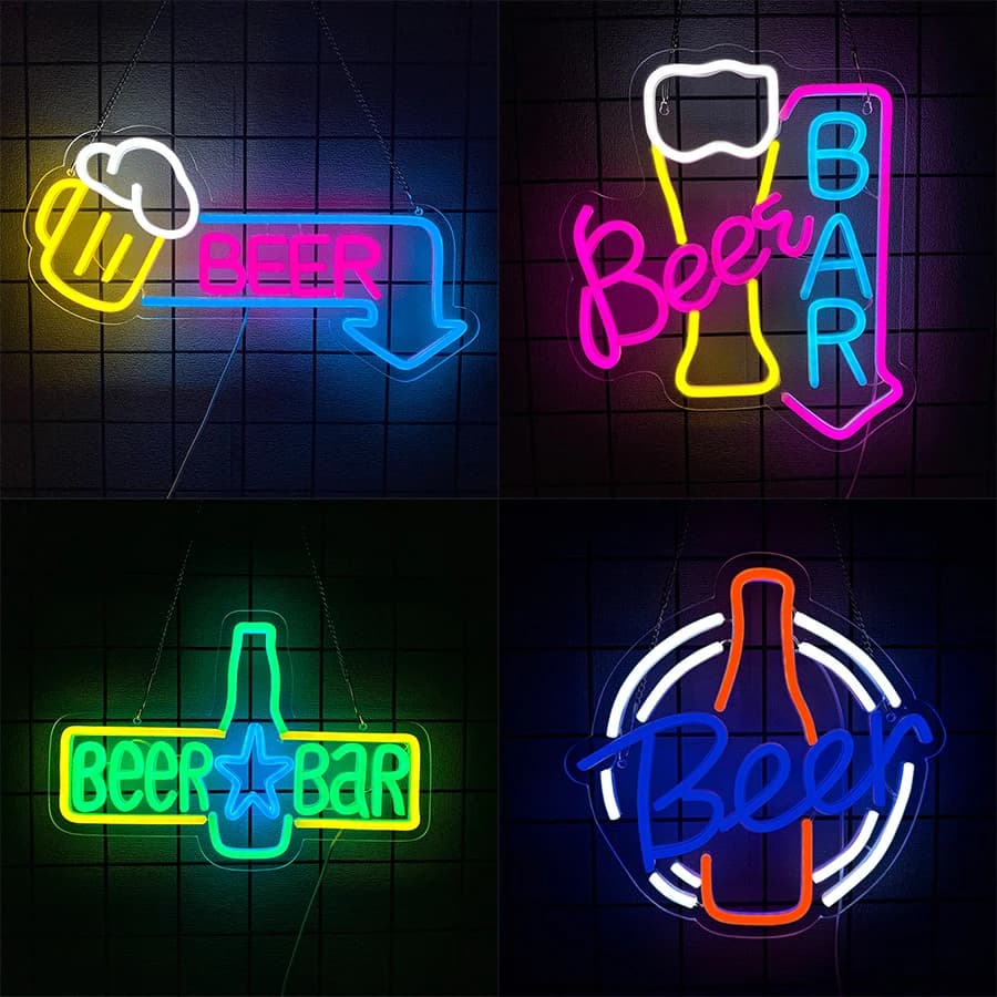 Beer Bar Led Neon Sign, Beer Mug Business Signboard Lamp, Suitable For Decor Of Man Cave Restaurant In Bars, Clubs, Pubs.
