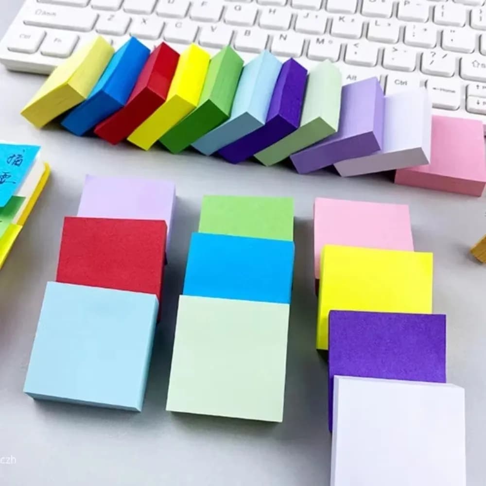 Set di 11 Blocchetti Adesivi Fluorescenti per Appunti, Memo Pad per Ufficio e Scuola