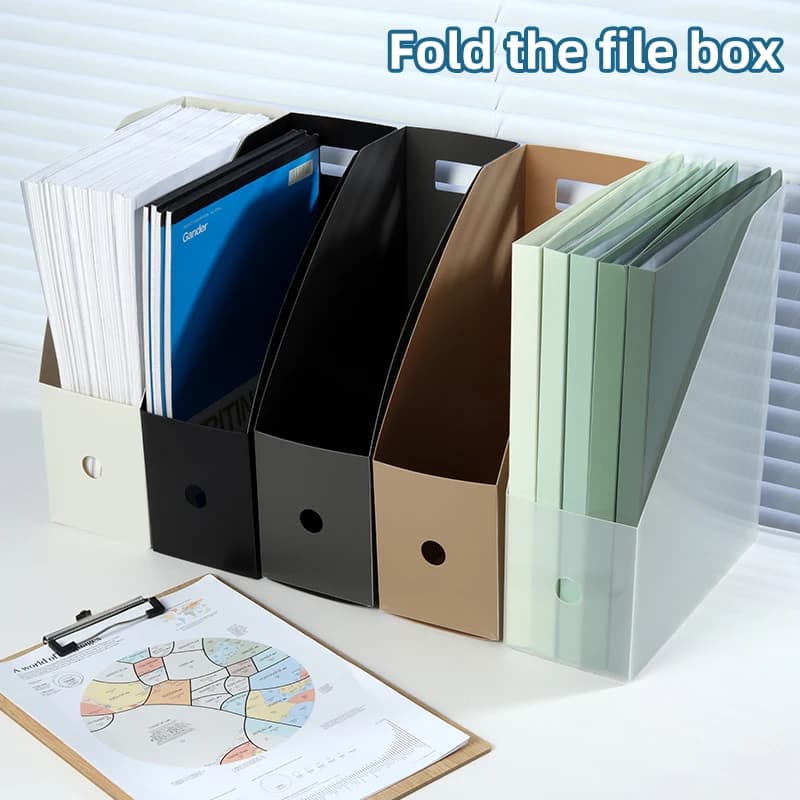 Cartella verticale A4 per archiviazione di file da ufficio pieghevole semplice con scatola per inserti di grande capacità 9 scelte di colore