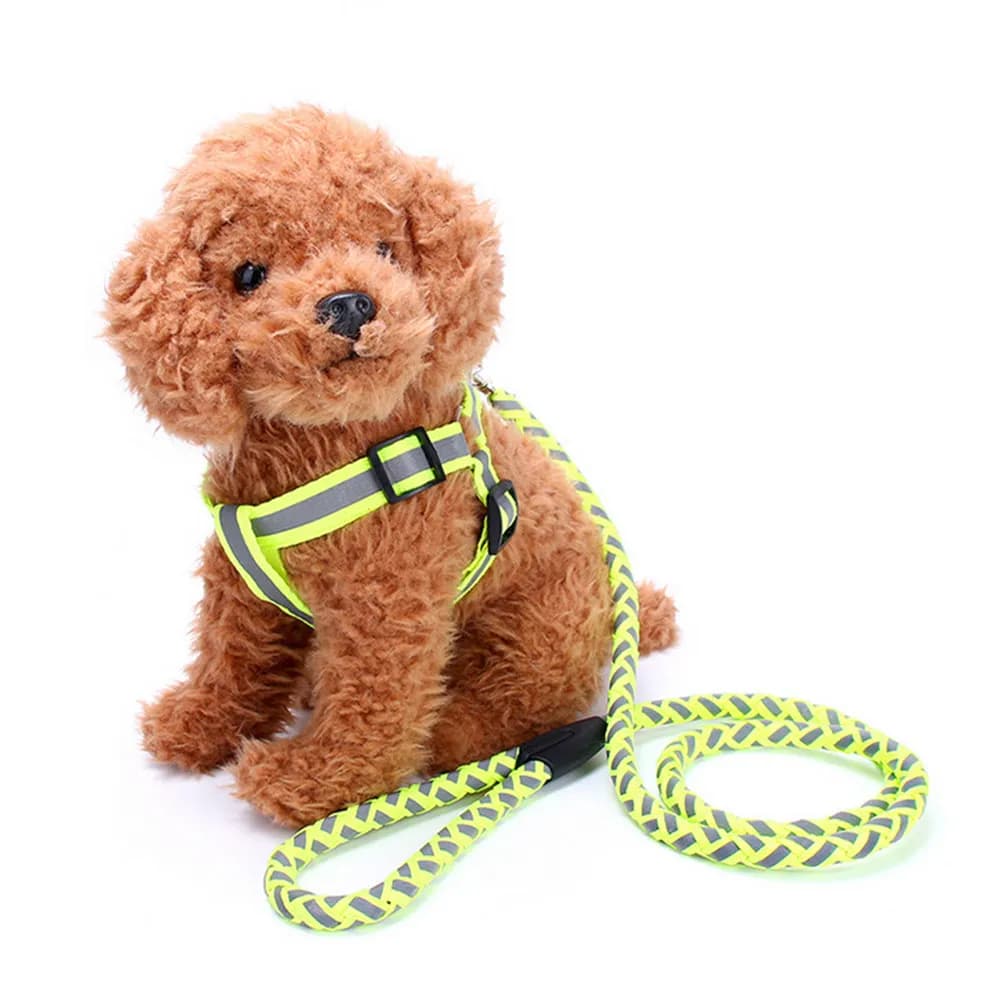 Pet Chest Harness with Lead 1.2x120cm Green Adjustable Reflective Design Comfortable Control No-Choke for Dogs Puppies Everyday