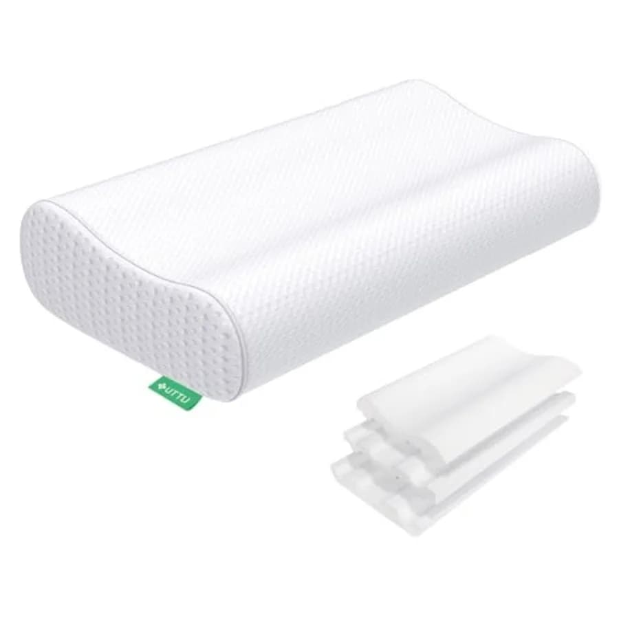 Cervical Pillow for Neck Pain Relief, Memory Foam Neck Pillow for Sleeping, Adjustable Orthopedic Sandwich Pillow, Contour Cool