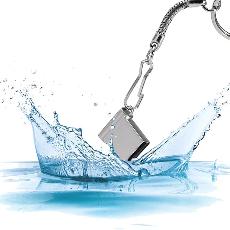 Chiavetta USB 2.0 Super Mini in Metallo con Portachiavi, 128GB, 128MB, 32GB, 64GB, 8GB, 4GB, 16GB