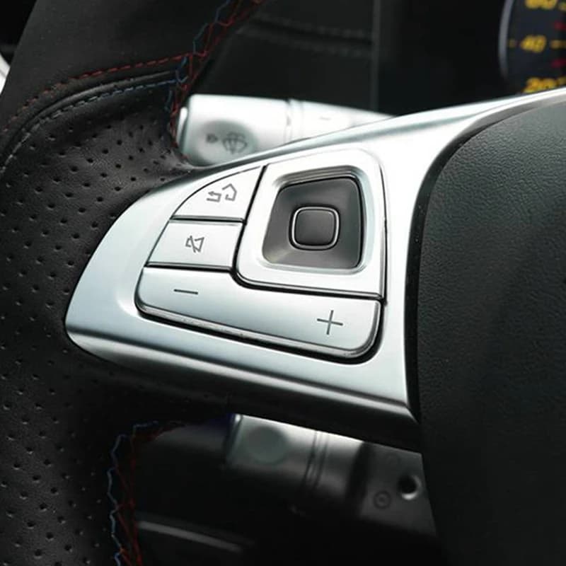 Set di 8 Copri-Comandi in Argento per Volante Mercedes Classe E W213 2016-2019, Accessori Interni Auto
