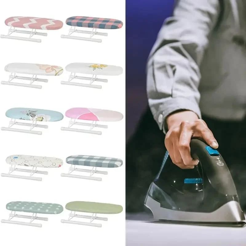 1PC Lightweight Portable Mini Ironing Board Foldable Heat-Resistant Desktop Cover Space-Saving Home Clothes Ironing Board