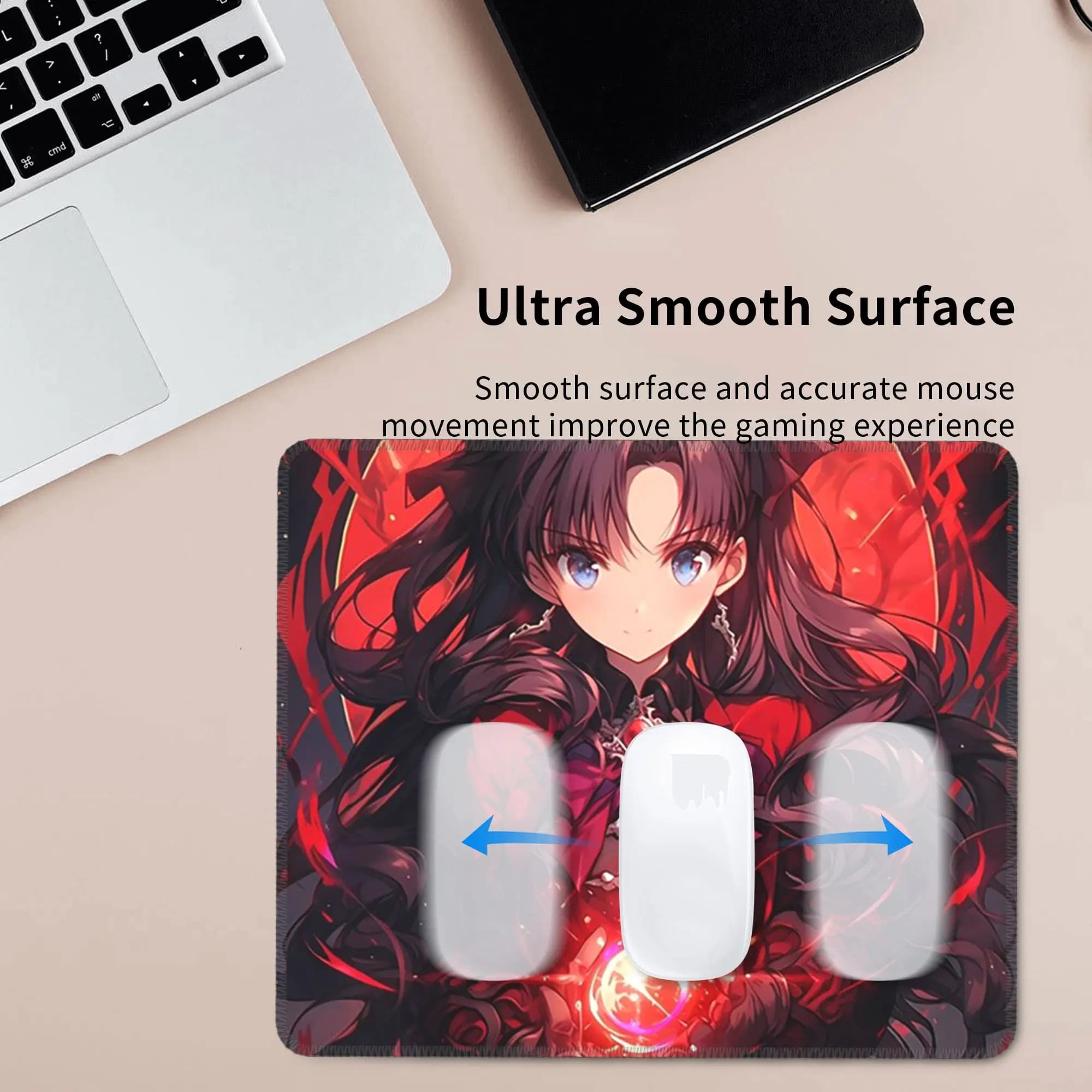 Tappetino per mouse Anime Tohsaka Rin Fate Game, tappetino per tastiera e mouse per computer, tappetino da gioco per PC, tappetino da scrivania per laptop, tappetini da tavolo per ufficio
