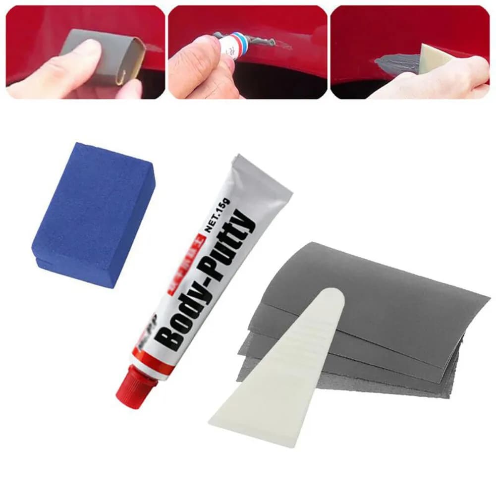 15g Kit stucco carrozzeria assistente ammaccature riempitivo livello set di strumenti di riparazione con raschietto Durevole di alta qualità NUOVO pratico strumento di grasso