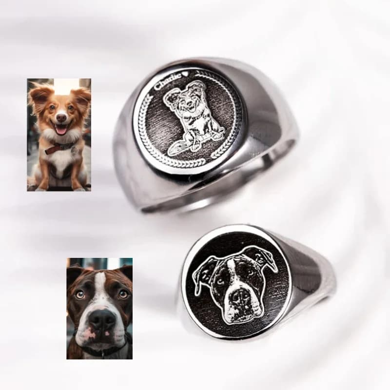 Custom Engrave Photo Signet Ring For Men Personalized Stainless Steel Wedding Rings Male Jewelry Party Gift Accessorie Wholesale