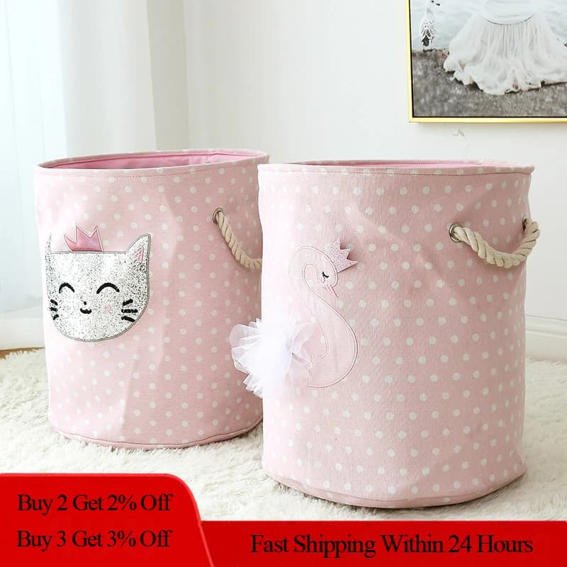 Cesto portabiancheria pieghevole per vestiti sporchi per bambini giocattoli per bambini canvas wasmand grande cesto portaoggetti per bambini baby Home Organizer