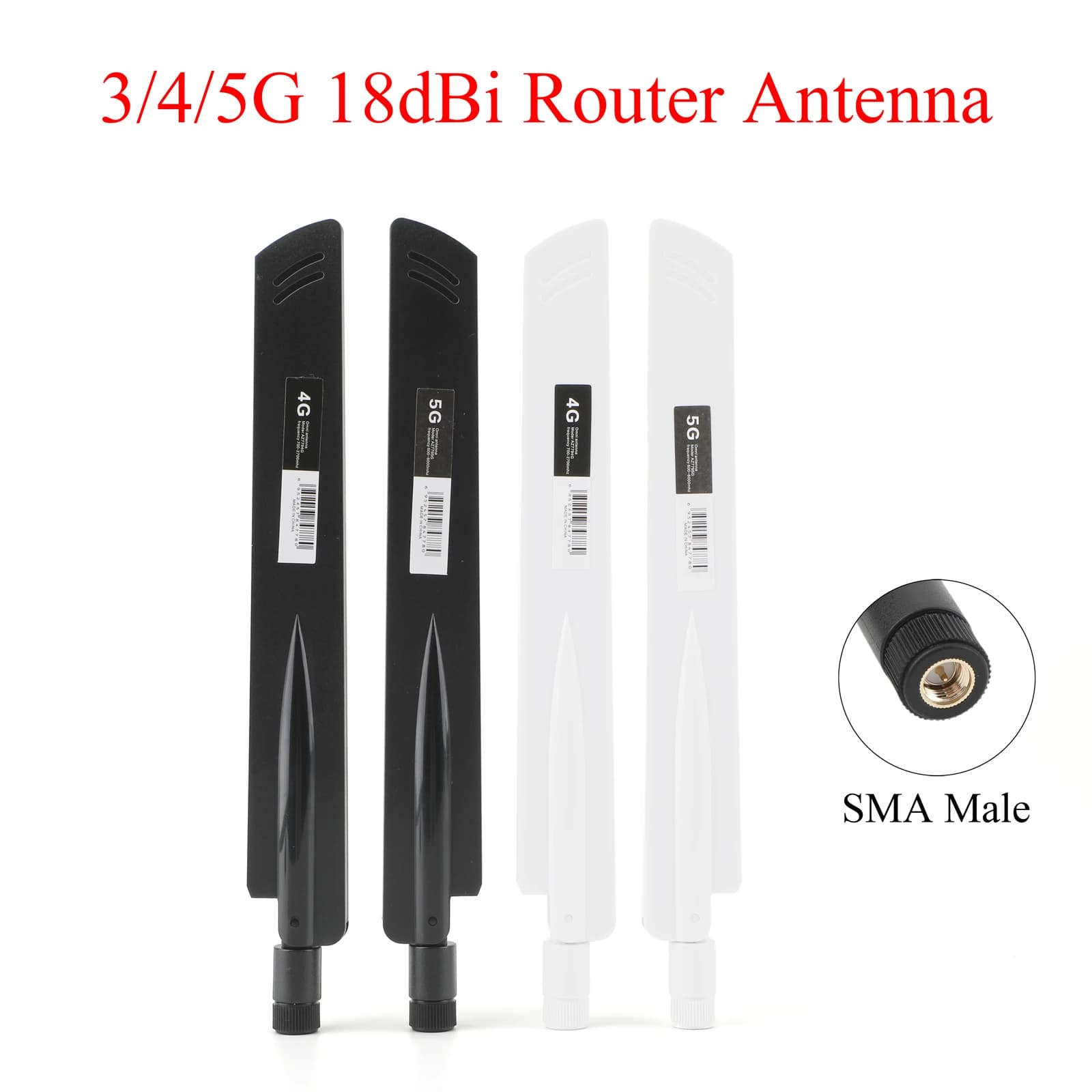 2/4PCS 3G 4G 18dBi Router WiFi Antenna SMA Maschio 700-2700Mhz Per Scheda di Rete Del Computer WLAN Router Per ASUS Router Nero Bianco