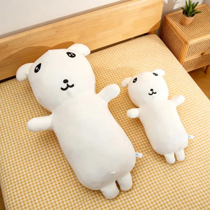 New 90cm Cute Ganadi Puppy Plush Pillow Ultra Soft White Dog Stuffed Animal Toy for Bedtime Companion and Kids Birthday Presents