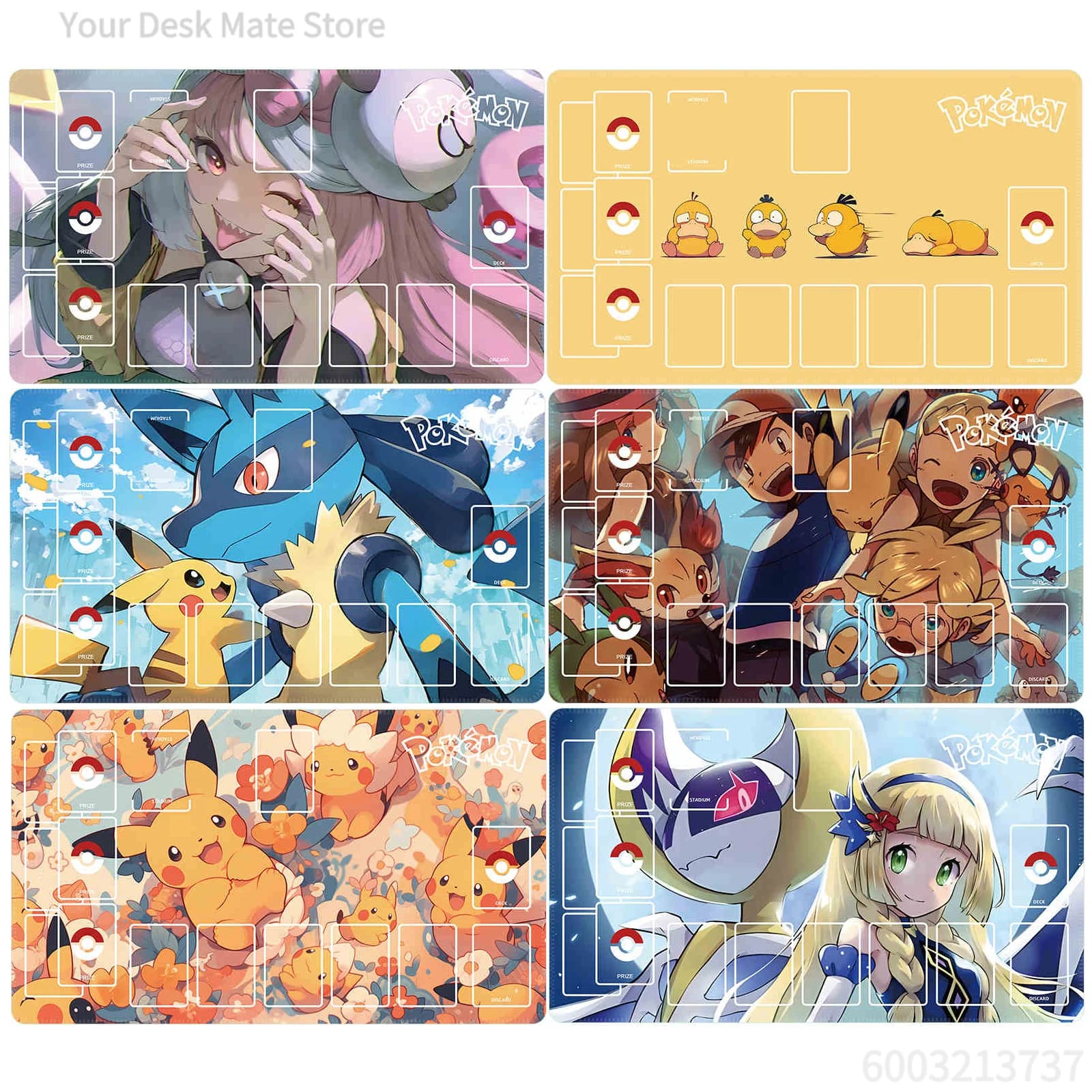 Tappetino per mouse da gioco Pokemon Extended, tappetino da scrivania antiscivolo e resistente alle macchie, design con personaggi anime per decorazioni da scrivania, tappetino per mouse grande