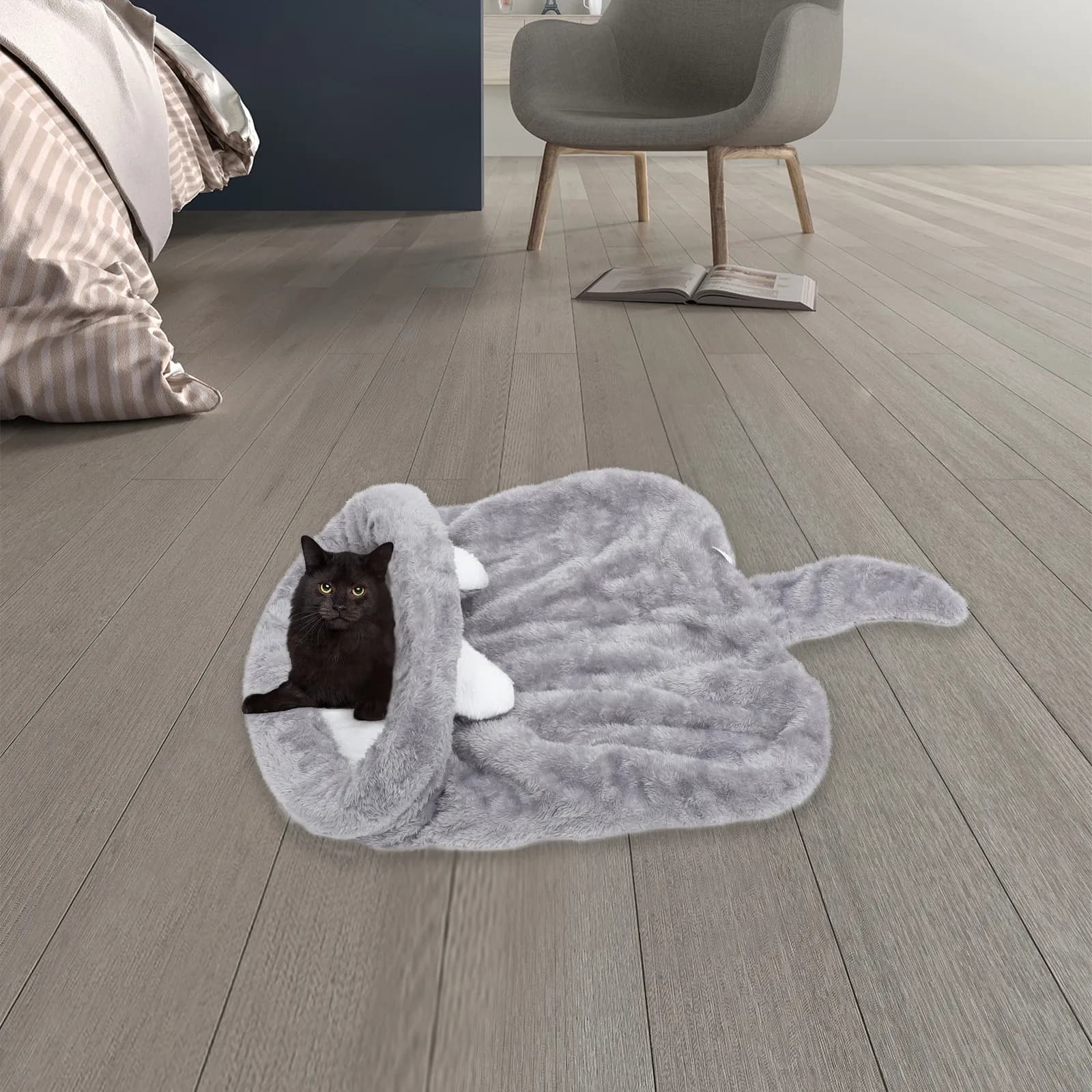 Pet Pelo Satin, Warm and Cozy for Dogs and Cats of Small Size, Mini Style, Suitable for Internal and Exterior Use, Grey