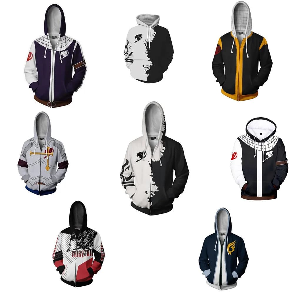 Fairy Tail Jellal Fernandez 3D Zipper Hooded Sweatshirt