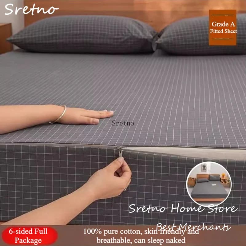 SRETNO 6-sided cover Fully Wraped in Pure Cotton Square A, with Hinge for Disassembly and Cleaning