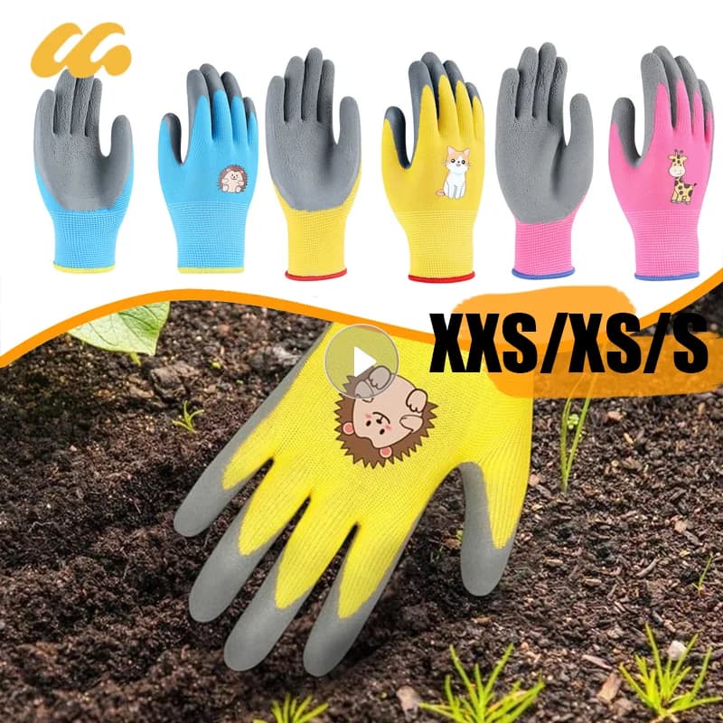 Guanti da lavoro da giardino impermeabili durevoli per bambini guanti da lavoro antiscivolo per bambini guanti da giardinaggio portatili per forniture da giardino