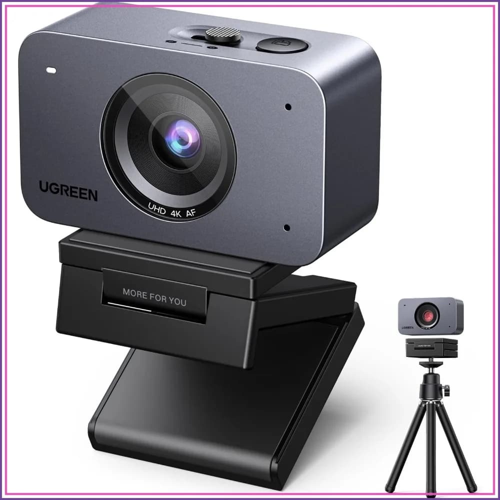 4K Webcam for PC/Mac, 1080P 60FPS, Auto Focus, AI Noise-Canceling Mic, Privacy Cover, Tripod