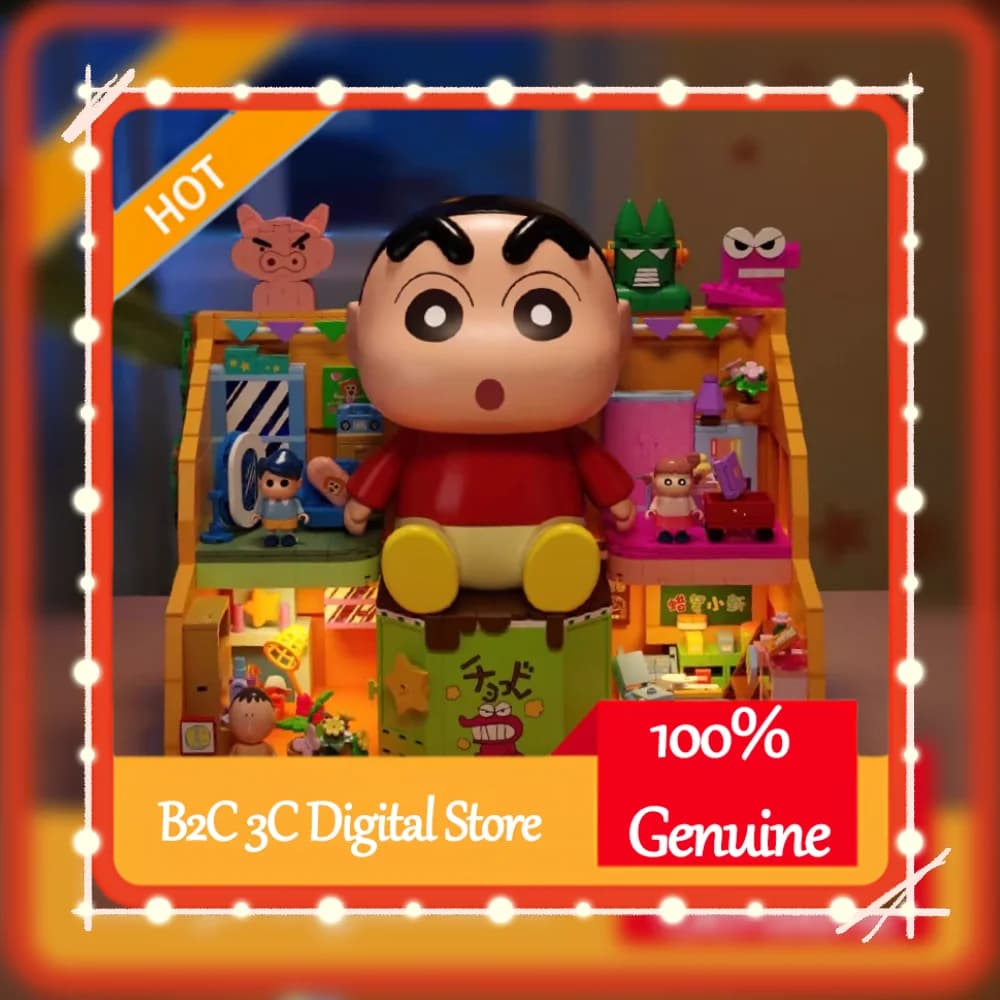 Areax Crayon Shin Chan Anime Building Blocks Scatola misteriosa Modello di cartone animato Giocattolo di assemblaggio per fan Regalo a sorpresa per adulti e bambini
