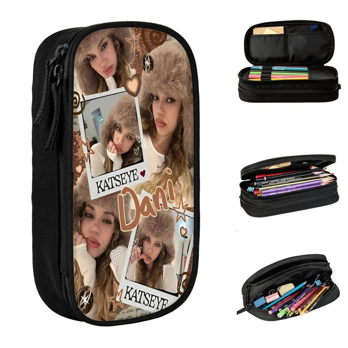 Katseye Astuccio per matite Borse per penne Ragazze Ragazzi Grande materiale scolastico per riporre Astucci con cerniera