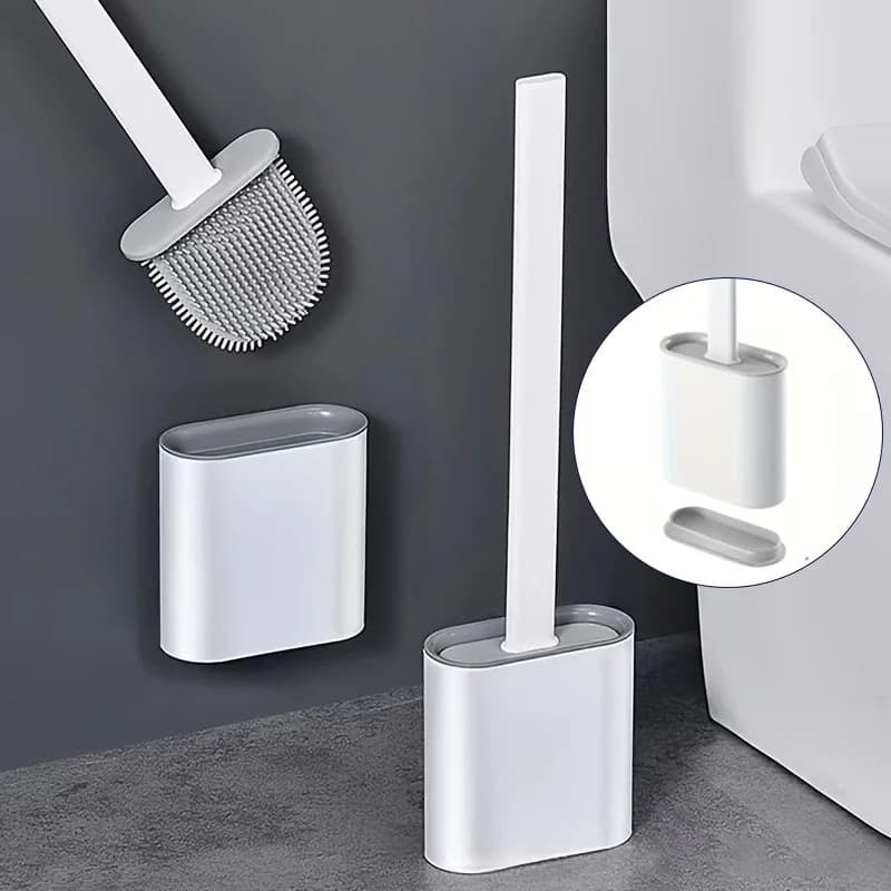 1pc Toilet Brush, Bathroom Cleaning Brush, Soft Bristle Head for Dead-Angle-Free Cleaning - Bathroom Cleaning Too