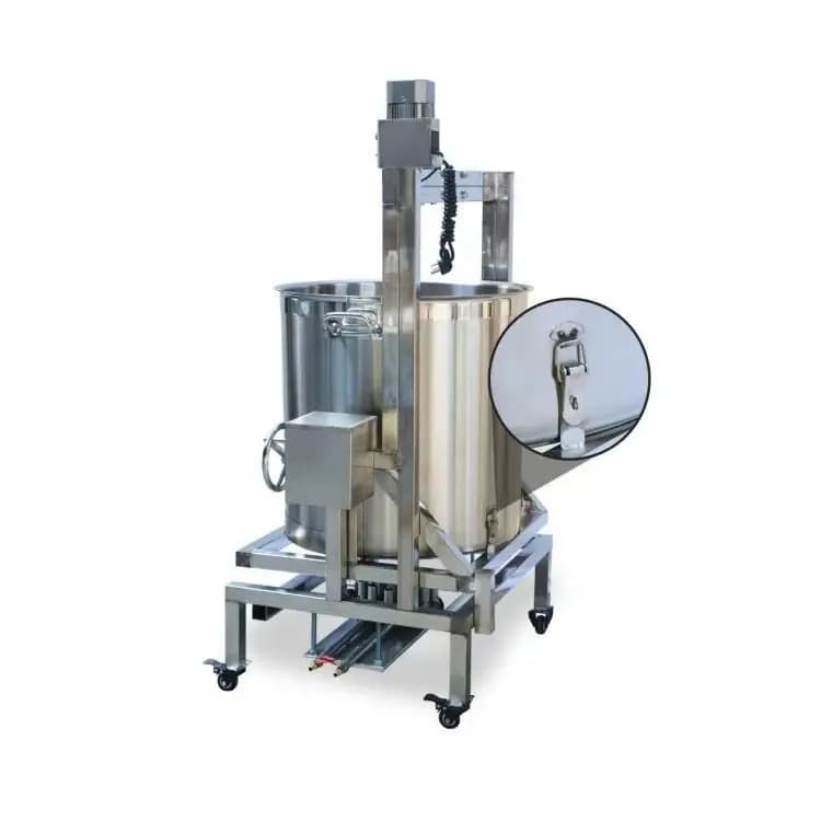 Bollitore Industriale Elettrico Riscaldato per Sciroppo, Zucchero, Caramelle, con Agitatore e Miscelatore, per Salse Chili e Pomodoro