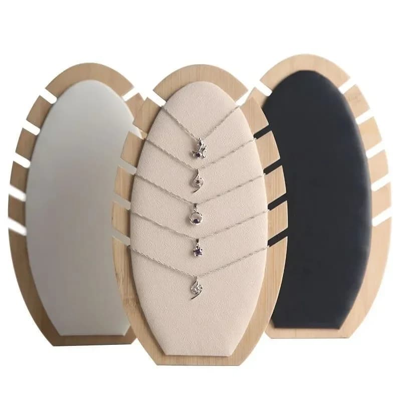 Creative Necklace Display Stand Unique Design Of Banana Leaves Wood Display Rack Jewelry Display Rack